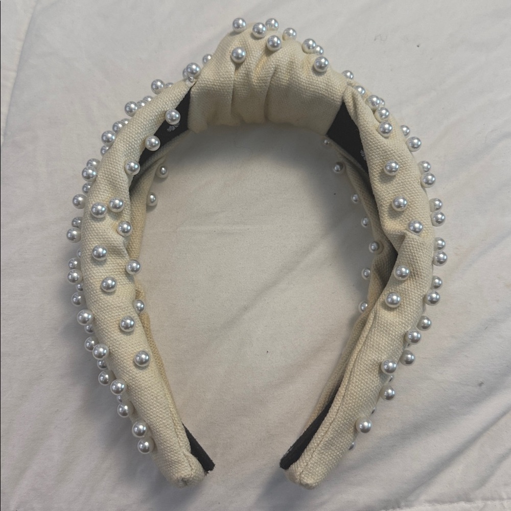 Lele Sadoughi Ivory Pearl Studded Headband